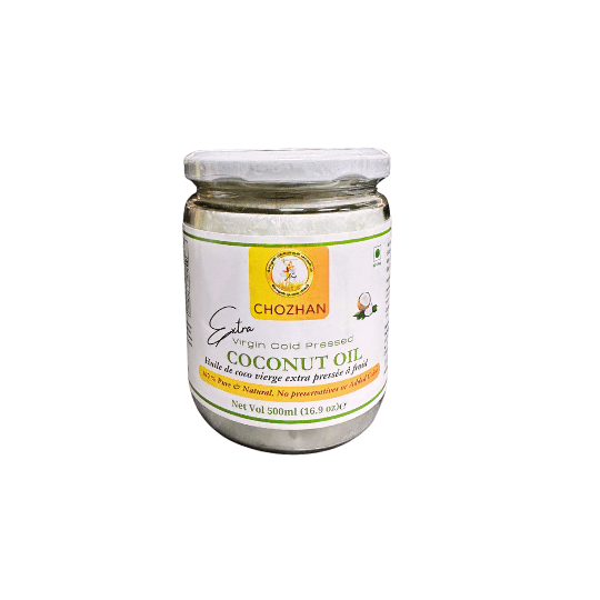 Chozhan - Huile de noix de coco extra vierge pressée à froid (pot) - 500 ML
