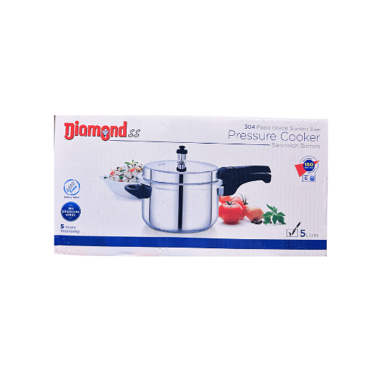 DIAMOND - PRESSURE COOKER - SANDWICH BOTTOM - SS - 5L